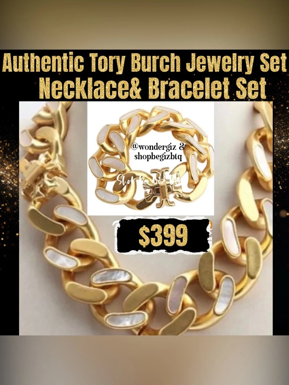 Just In Offer-TORY BURCH Bold Statement Necklace & Bracelet Set- 1 Set Available